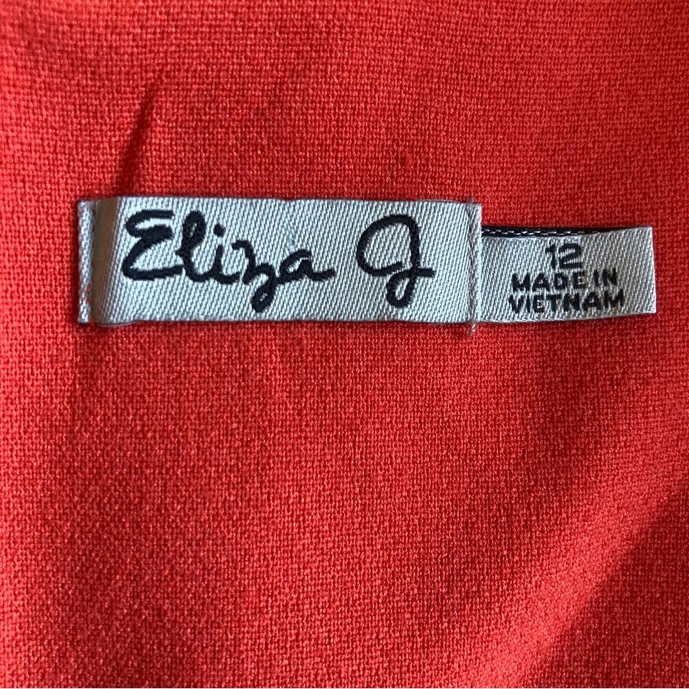 Eliza J Crepe Popover Sleeveless Orange Dress Size 12 - Picture 5 of 7